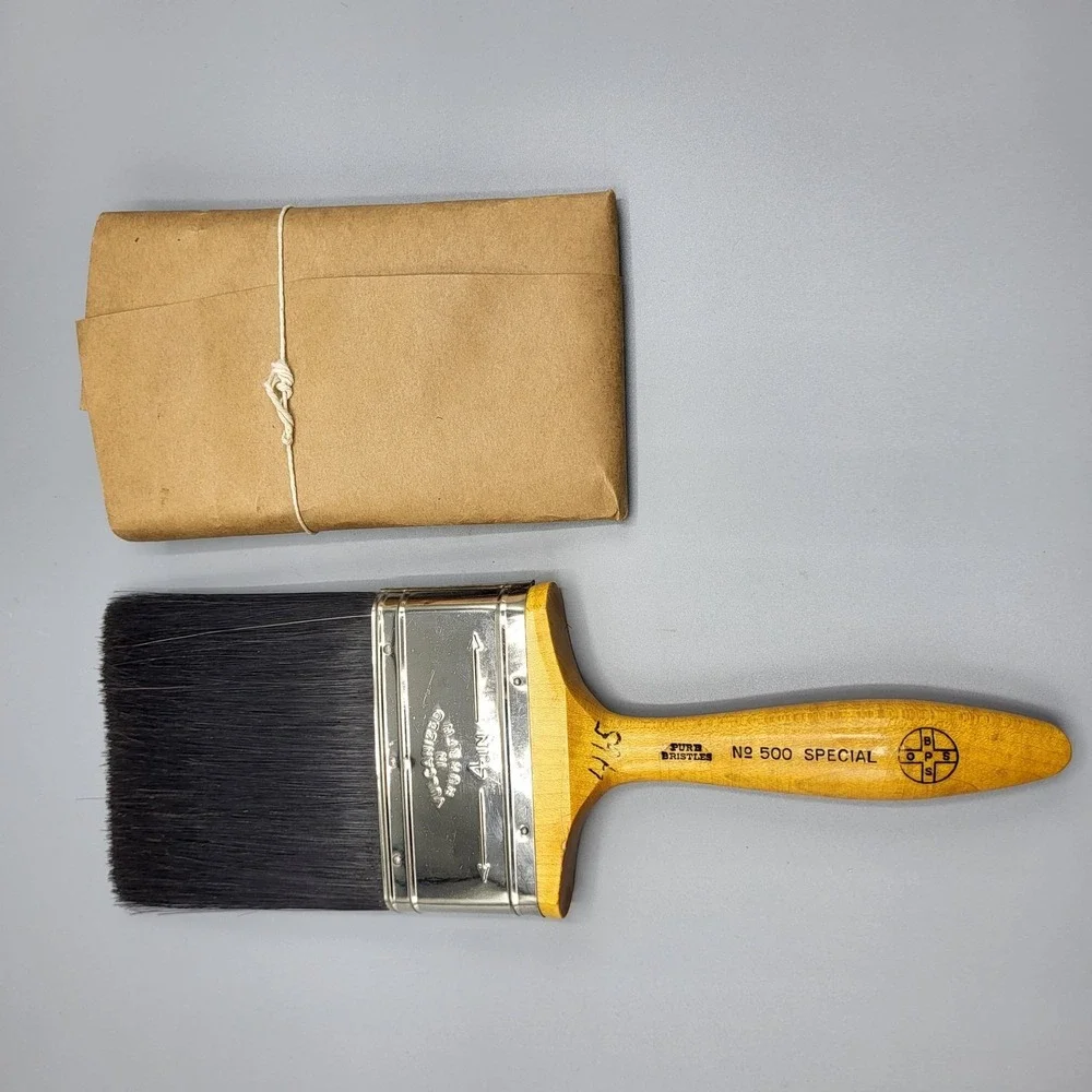 Vtg Patek Brothers Paint Brush No 500 4 Inch Pure Bristles Vulcanized In Rubber